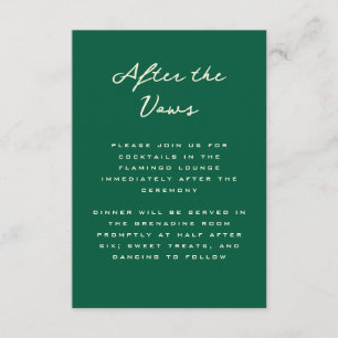 Green Simple and Chic Tennis Club Reception Enclosure Card