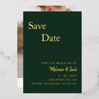 Green Simple Calligraphy Photo Save The Date 