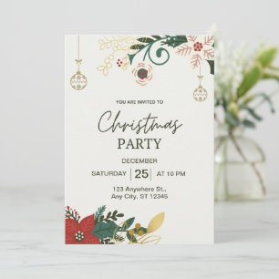 Green Simple Christmas Party Invitation