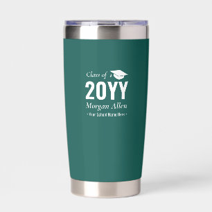 Green Simple Custom Name Graduation Gift Insulated Tumbler