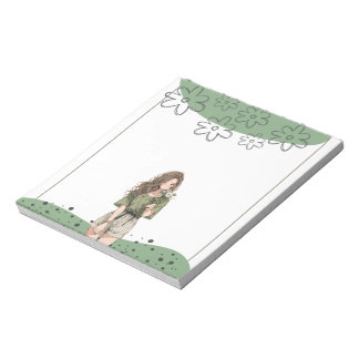 Green Simple Cute Anime Boho Notepad