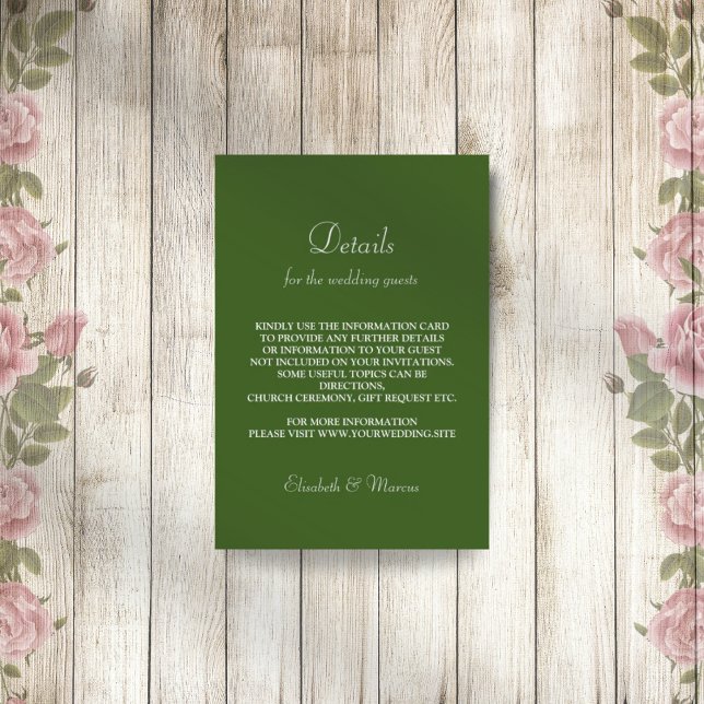 Green simple elegant font wedding enclosure card  (Creator Uploaded)