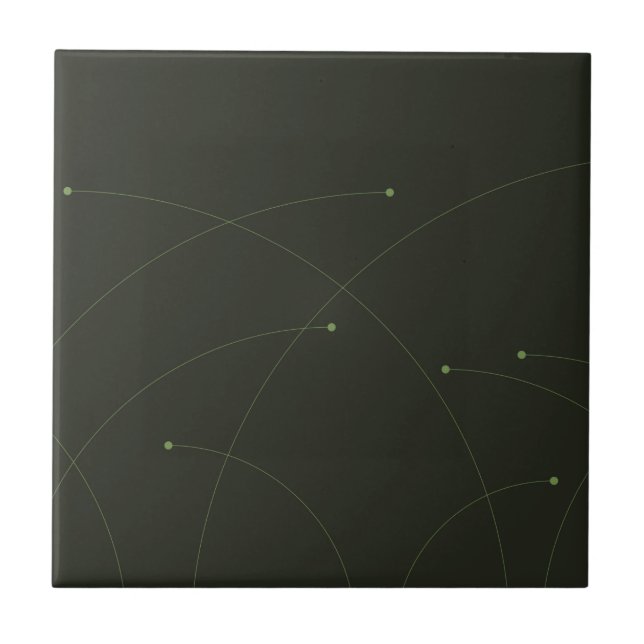 Green, simple, elegant, modern nature abstract ceramic tile (Front)