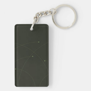 Green, simple, elegant, modern nature abstract key ring