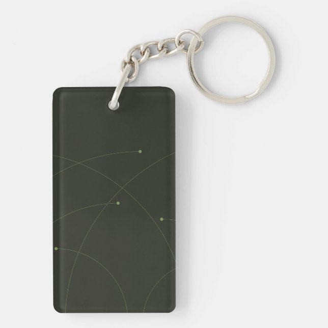 Green, simple, elegant, modern nature abstract key ring (Back)