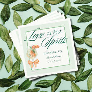 Green Simple Love At First Spritz Bridal Shower Napkin