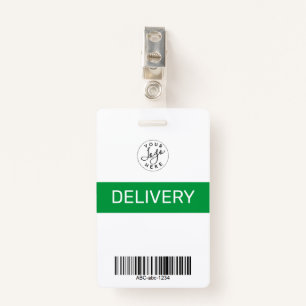 Green Simple Minimalist Delivery Pass ID  Badge ID Badge
