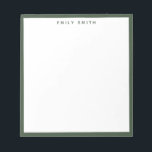Green Simple Modern Notepad<br><div class="desc">Green Simple Modern Professional Border Notepad</div>