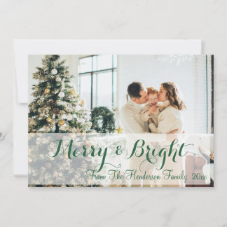 Green Simple Photo  Holiday Card