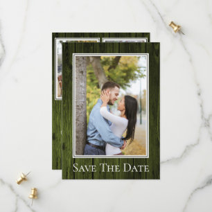 Green Simple Rustic Photo Save The Date