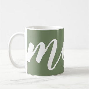 Green Simple Typography Mom EST. Mug
