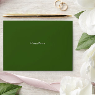 Green simple wedding invitation envelope