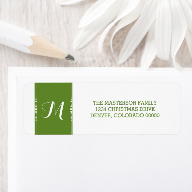 Green Simply Chic Holiday Address Labels (Insitu)