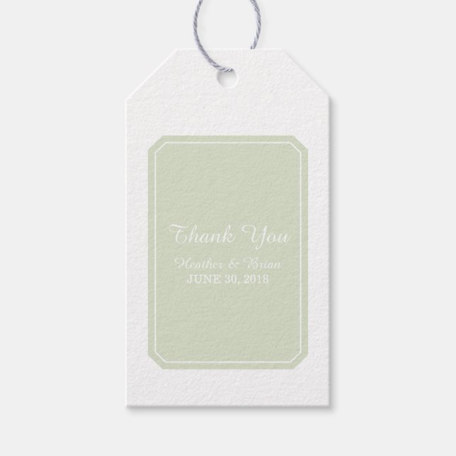 Green Simply Elegant Wedding Gift Tags (Front)