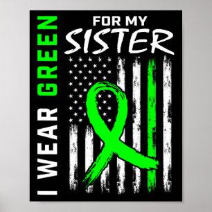 Green Sister Kidney Disease Cerebral Palsy Awarene Poster