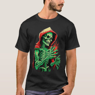 Green Skeleton Gothic and Occult Undead Death Ske T-Shirt