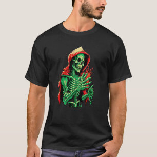 Green Skeleton Gothic and Occult Undead Death Skel T-Shirt