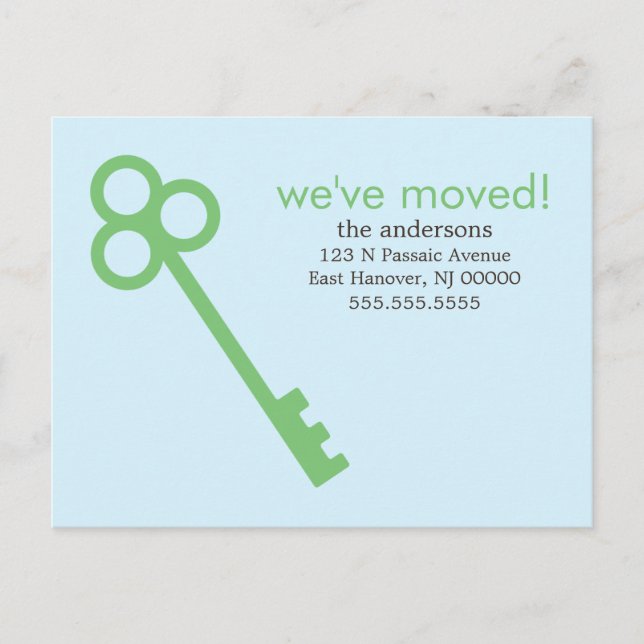 Green Skeleton Key Moving Announcements (Front)