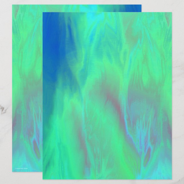 Green Skies Scrapbook Paper 2-Sided Page (Front/Back)