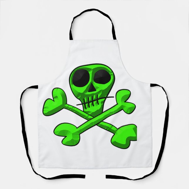 Green skull and bones apron (Front)