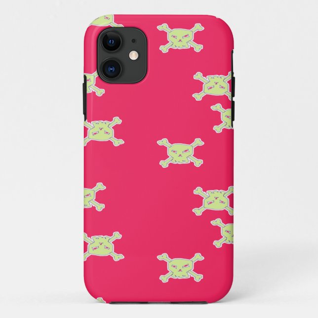 green skull and bones Case-Mate iPhone case (Back)