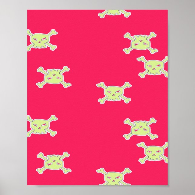 green skull and bones poster (Front)
