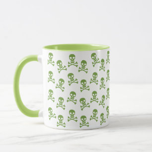 Green Skull And Crossbones Pattern Mug