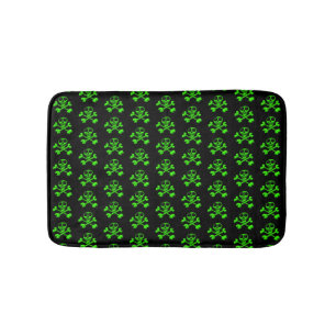 green skull bath mat