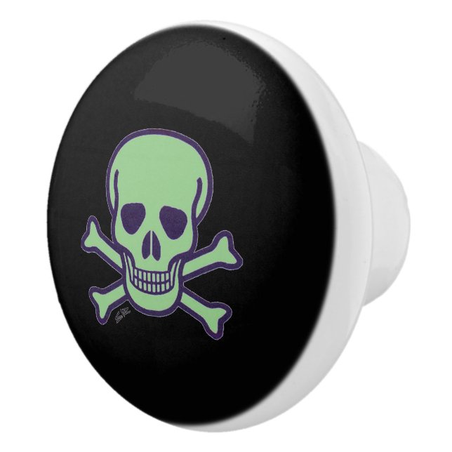 Green Skull black ceramic knob (Right)