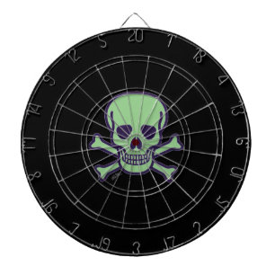 Green Skull black dartboard