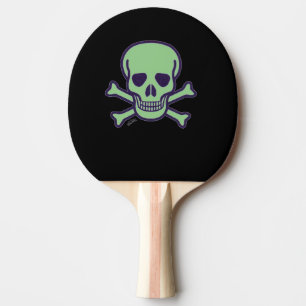 Green Skull Black Skull ping pong paddle