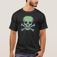 Green Skull men black T-shirt