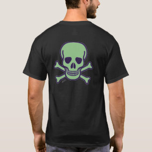 Green Skull men black T-shirt back