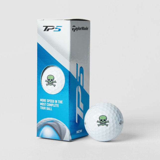 Green Skull Taylor Made TP5 golf balls 3 pk (Packaging)
