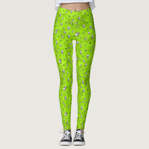 Green Skulls and Sunflower Series Design 1  Leggings