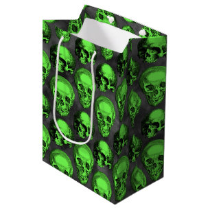 Green Skulls and Sunflower Series Design 2 Medium Gift Bag