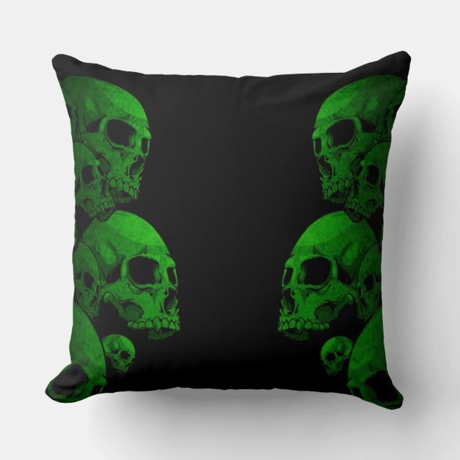 Green Skulls Cushion (Front)