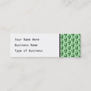 Green Skulls Pattern. Mini Business Card