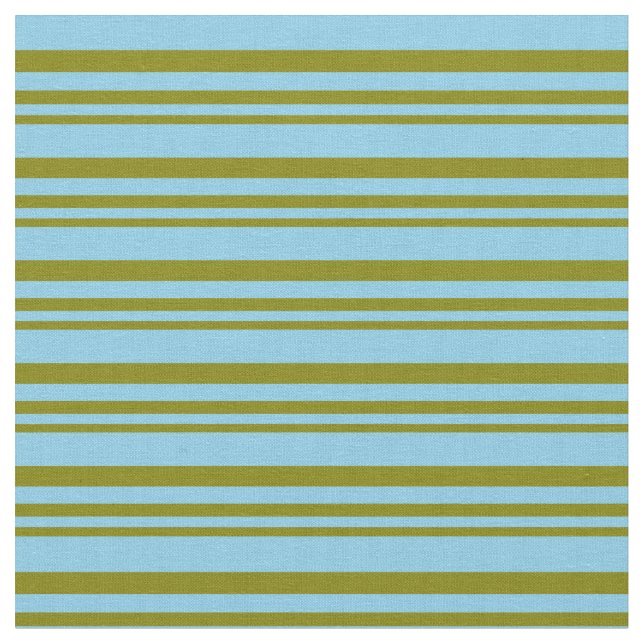 Green & Sky Blue Coloured Stripes Fabric (Close Up)