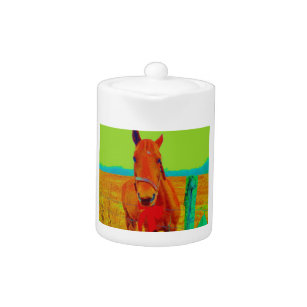Green sky , red bow Horse : add name