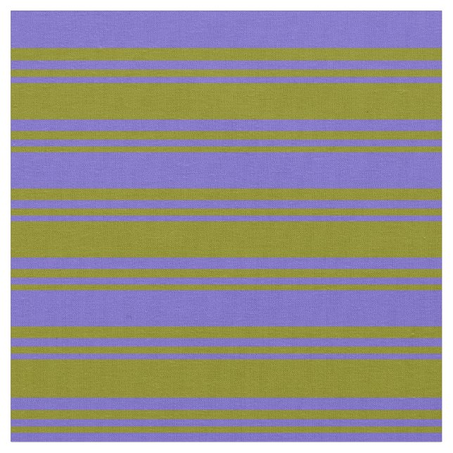 Green & Slate Blue Coloured Pattern of Stripes Fabric (Close Up)