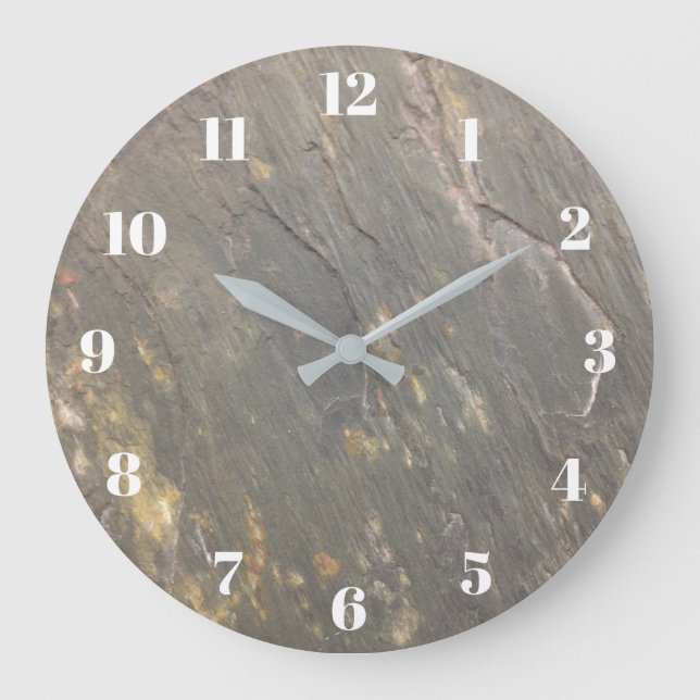 Green Slate Stone Look Large Clock (Front)