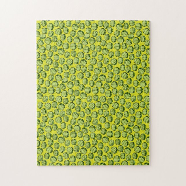 Green Sliced Pickles Challenging Food Jigsaw Puzzle (Vertical)