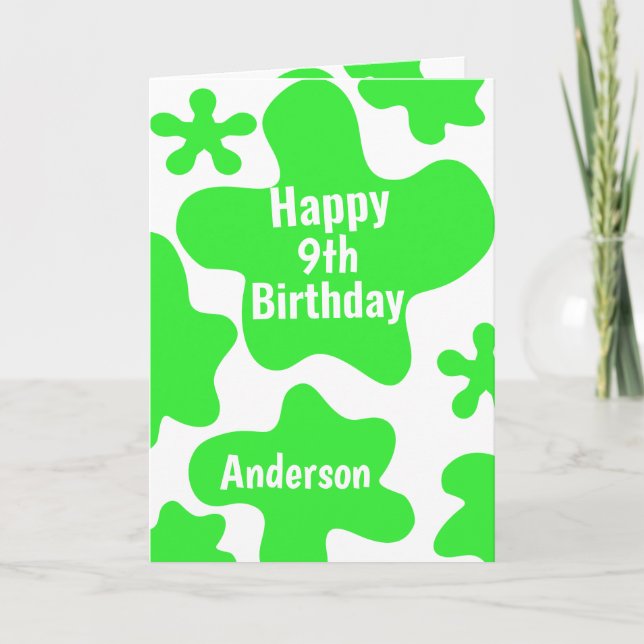 Green Slime 9th Birthday Card (Front)