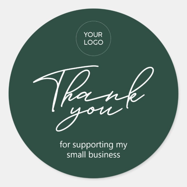 Green | Small Business Thank you package sticker (Front)