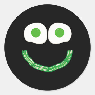 Green Smile Face Eggs And Con Ham Breakfast St Pat Classic Round Sticker