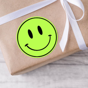 Green Smiley One Happy Dude/Gal Birthday Stickers