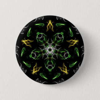 Green Smoke Mandala Design 6 Cm Round Badge