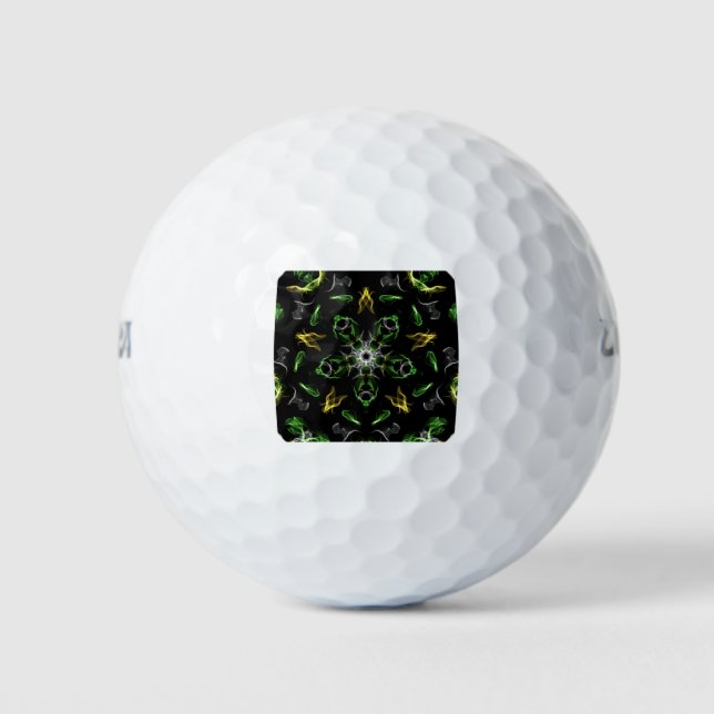 Green Smoke Mandala Design Golf Balls (Front)