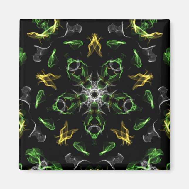 Green Smoke Mandala Design Magnet (Front)